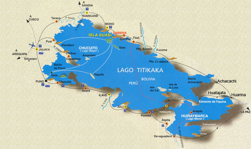 mapa lago titicaca map lake titicaca